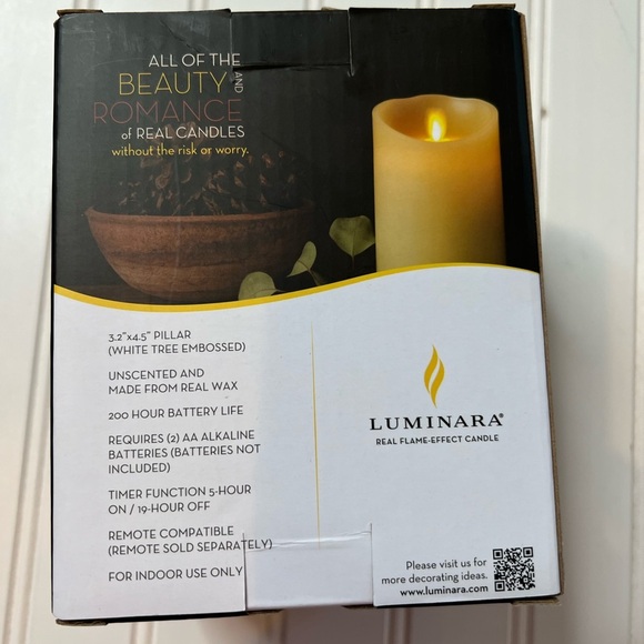 Luminara Flameless Candle Tree Christmas Embossed Trees Real Wax Unscented NEW - Picture 2 of 2